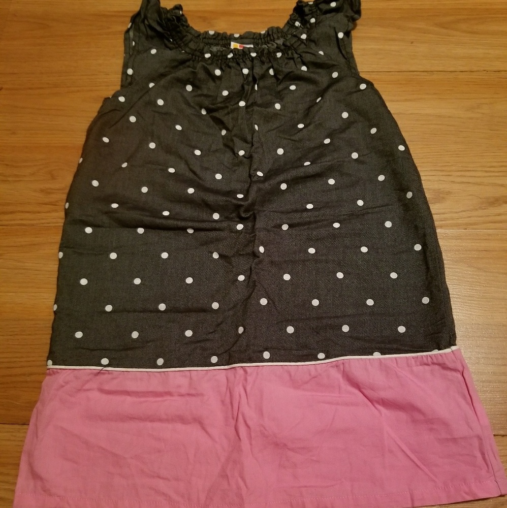 LIKE NEW 4T GIRLS SPRING DENIM POLKA DOT DRESS